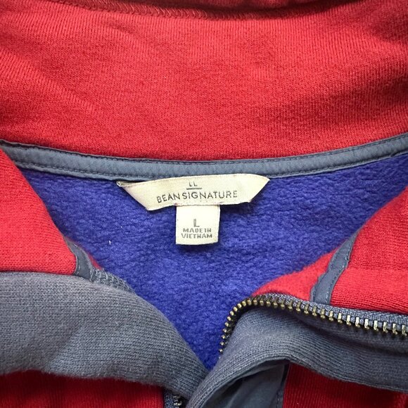 L.L. Bean Color Block Zip-Up Sweatshirt - Large - Picture 3 of 4